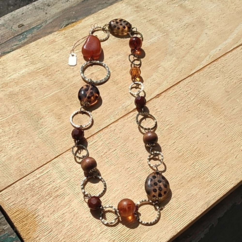Faux Amber chain necklace